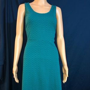 Teal Tank Dress with Chevron Texture